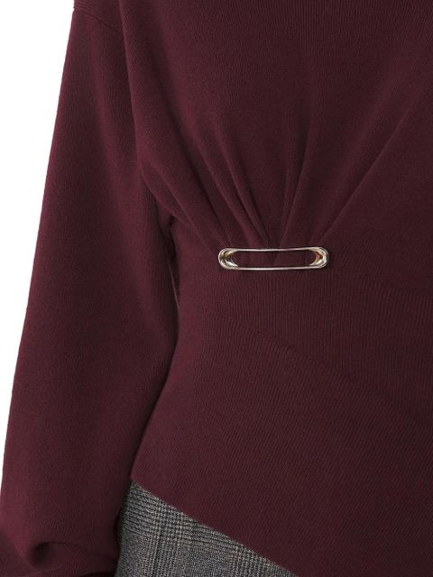 Lanvin high-neck safety-pin sweater - Red