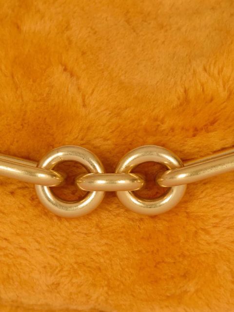 Balmain medium Sync shearling chain shoulder bag - Orange