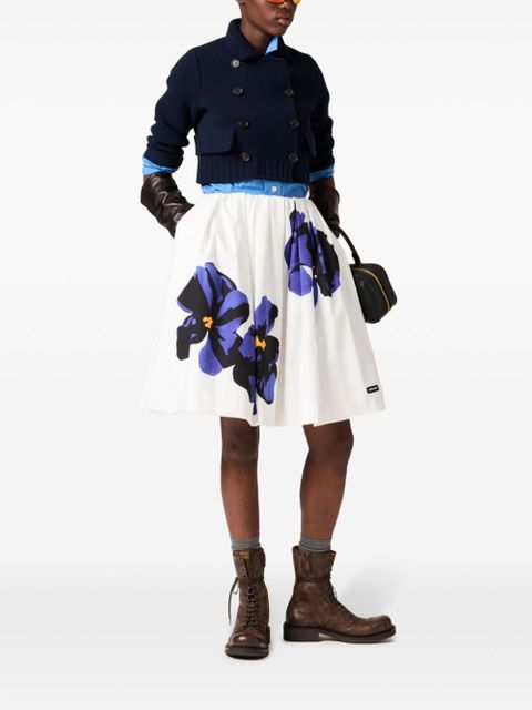 Miu Miu printed poplin midi skirt - White - zdjęcie produktu nr 2