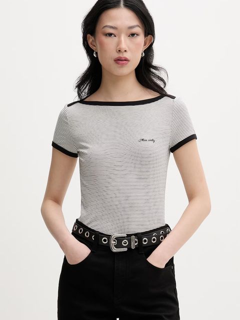 Miss Sixty T-shirt damski z lyocellem - zdjęcie produktu nr 1