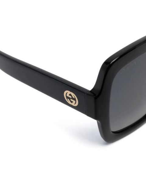 Gucci Eyewear logo-plaque square-frame sunglasses - Black