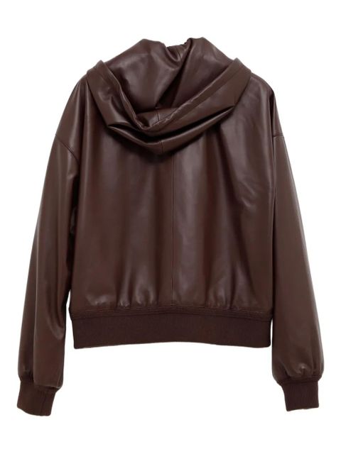 LOEWE Flamenco hooded leather zip-up jacket - Brown - zdjęcie produktu nr 2