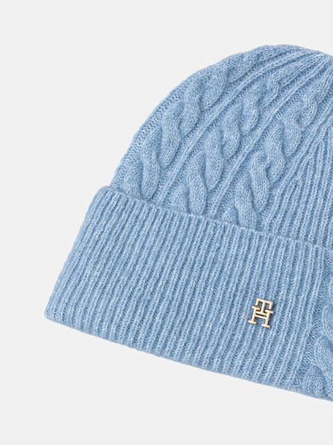 Tommy Hilfiger czapka z dodatkiem wełny kolor niebieski AW0AW17784 - zdjęcie produktu nr 2