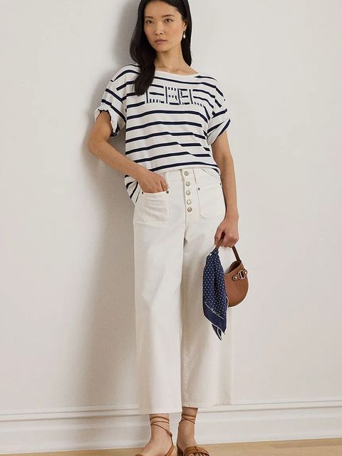 Lauren Ralph Lauren t-shirt bawełniany damski kolor granatowy 200P03752