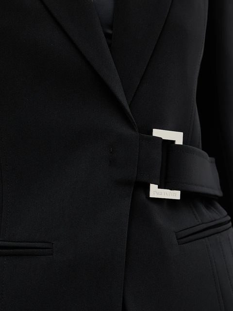 Patrizia Pepe marynarka kolor czarny jednorzędowa gładka 8S0545 A6F5