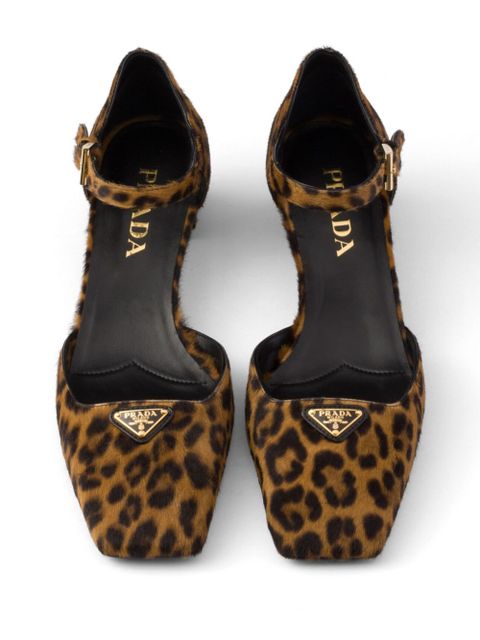 Prada 35mm leopard-print pumps - Brown