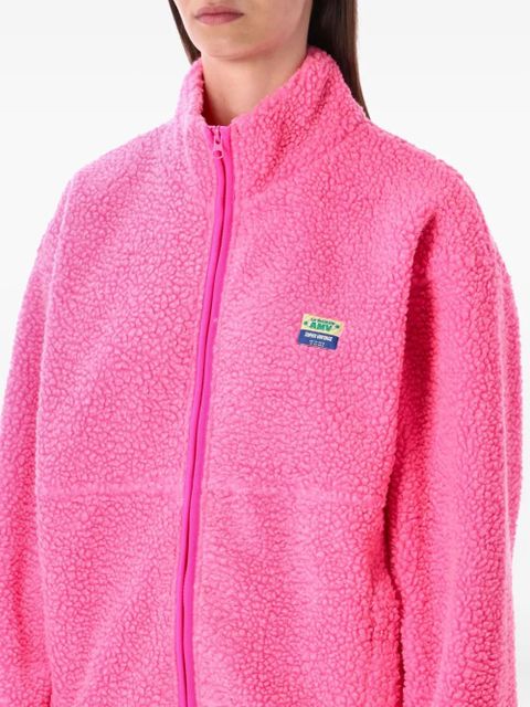 American Vintage Hoktown teddy zip-up jacket - Pink