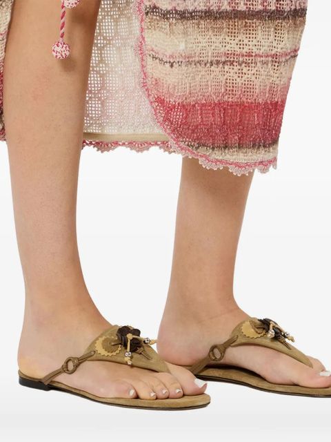 ISABEL MARANT Elato thong embellished sandals - Brown - zdjęcie produktu nr 2