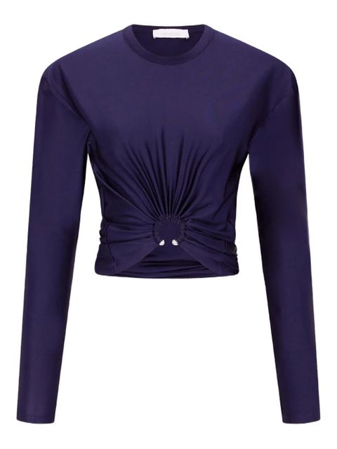 Rabanne long-sleeve piercing-detail top - Blue - zdjęcie produktu nr 1