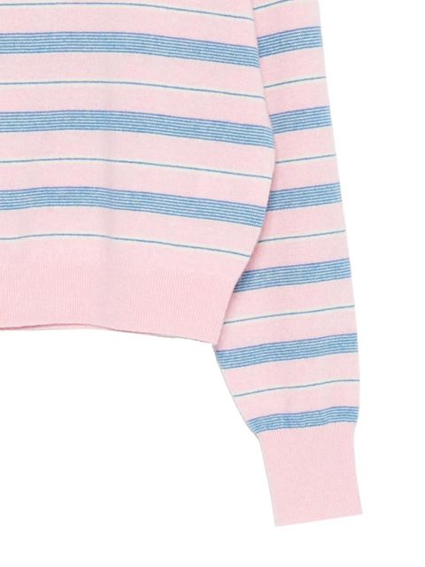 Guest In Residence striped knitted polo top - Pink