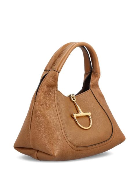 Gucci horsebit pebbled bag - Brown
