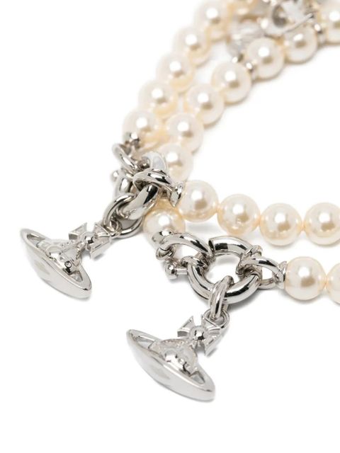 Vivienne Westwood pearl charm bracelet (set of two) - Silver