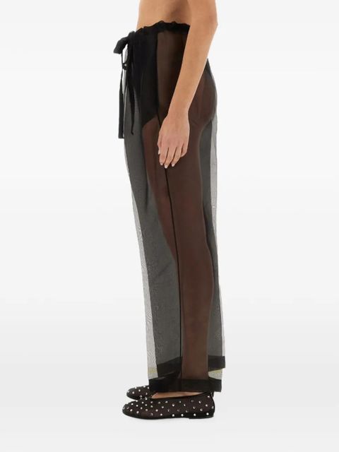 KHAITE sheer drawstring trousers - Black