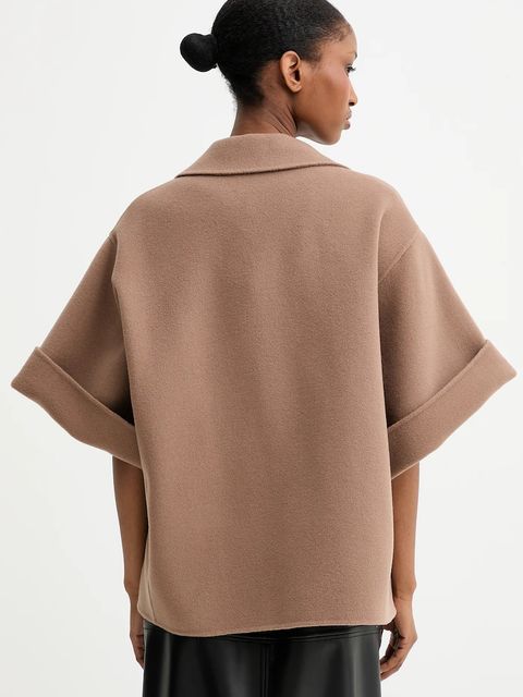 Weekend Max Mara płaszcz wełniany PERA damski kolor brązowy przejściowy oversize 2525086021600 - zdjęcie produktu nr 2