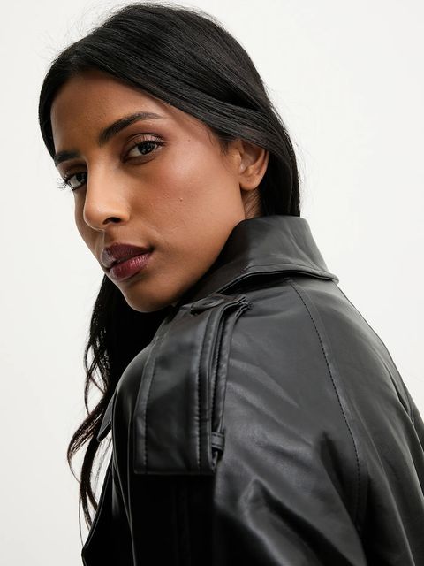 Answear.LAB ramoneska kolor czarny przejściowa oversize