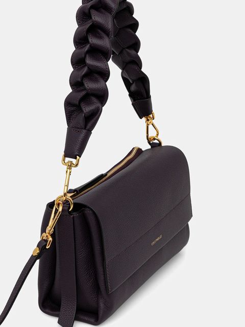 Coccinelle torebka skórzana BOHEME GRANA DOUBLE kolor fioletowy E1.M50.12.01.01