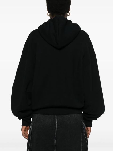 Off-White logo-print hoodie - Black