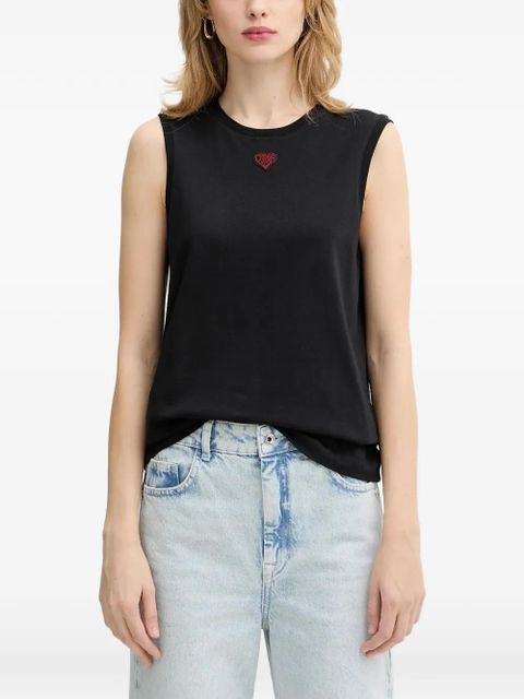 PINKO heart-appliqué tank top - Black - zdjęcie produktu nr 1