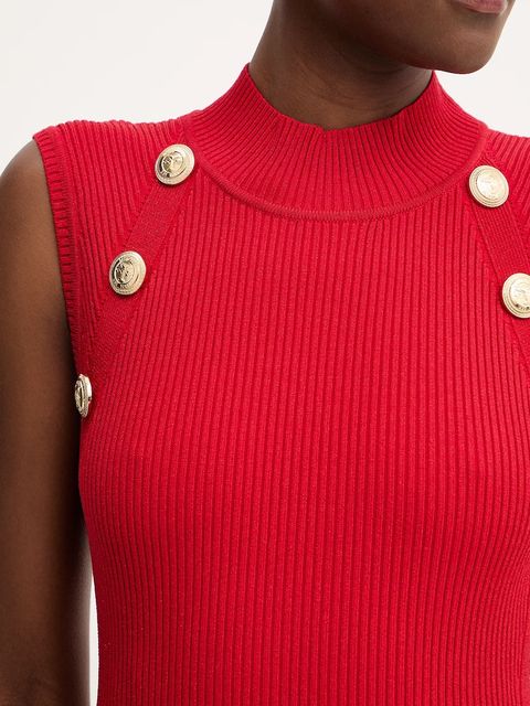 Retrofete sukienka Nunzia kolor czerwony midi dopasowana R-FW25-12085-17