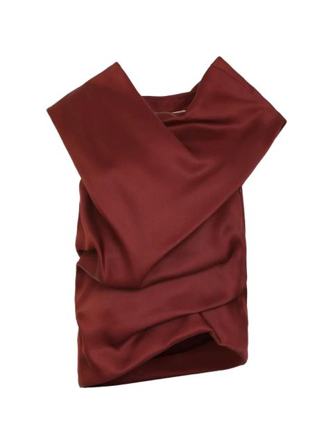 KHAITE draped silk blouse - Red - zdjęcie produktu nr 1