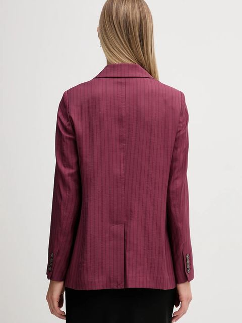 Sisley marynarka kolor bordowy dwurzędowa wzorzysta 24QVLW03B