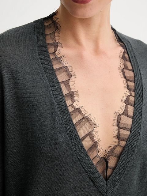 IRO sweter z domieszką wełny damski kolor szary lekki WP12HABY