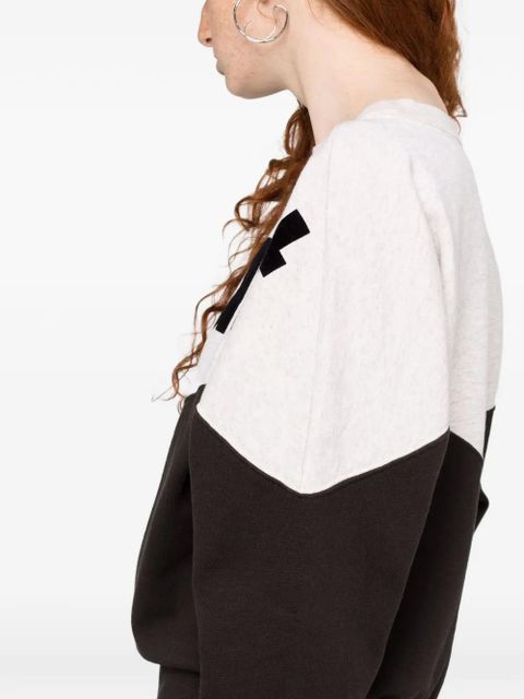 ISABEL MARANT logo-detail colour-block sweatshirt - Grey