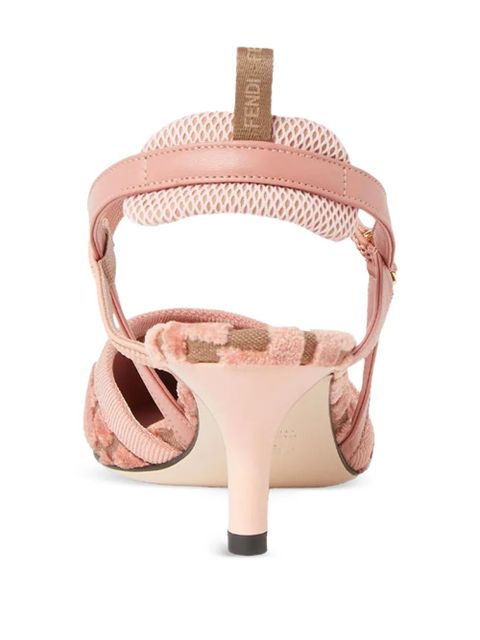 FENDI 55mm Colibri Lite FF-patterned slingback pumps - Pink