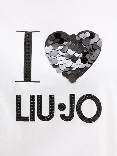 Liu Jo t-shirt bawełniany damski kolor biały MF5345 JS923