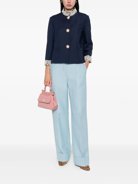 Valentino Garavani cuffed-hem tailored trousers - Blue - zdjęcie produktu nr 2