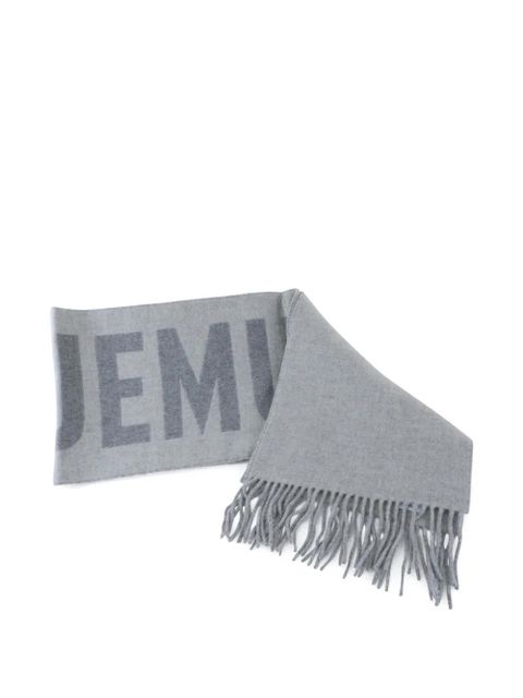 Jacquemus logo fringed scarf - Grey - zdjęcie produktu nr 2