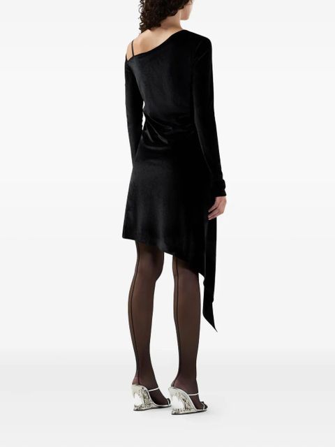 GCDS asymmetric ruched mini dress - Black