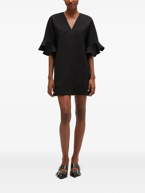 GANNI ruffled sleeve dress - Black - zdjęcie produktu nr 2