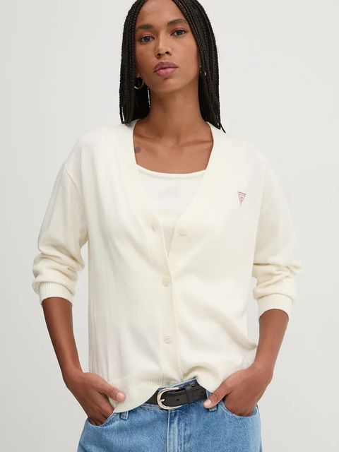 Guess Jeans kardigan z domieszką wełny