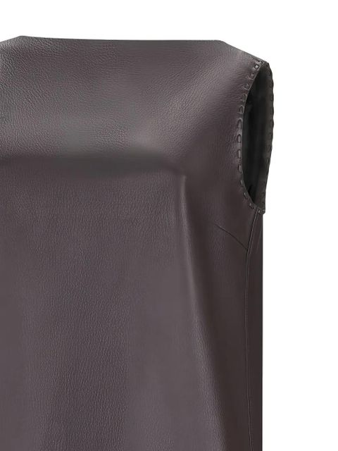 FENDI leather sleeveless midi dress - Black