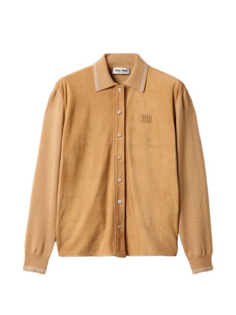 Miu Miu logo-detail buttoned shirt - Brown - zdjęcie produktu nr 1