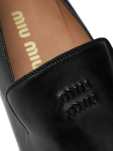 Miu Miu embossed loafers - Black