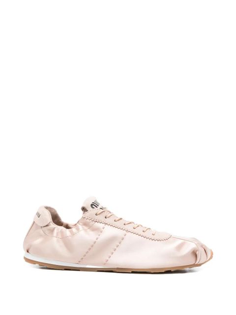 Miu Miu suede-panelled lace-up sneakers - Pink - zdjęcie produktu nr 1