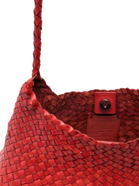DRAGON DIFFUSION Santa Rosa braided leather shoulder bag - Red