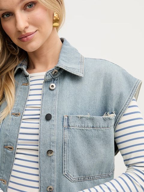 Liviana Conti bezrękawnik jeansowy