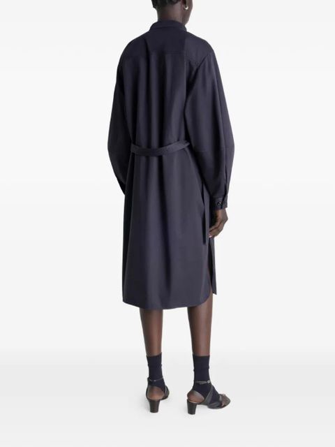 LEMAIRE belt mini shirt dress - Blue