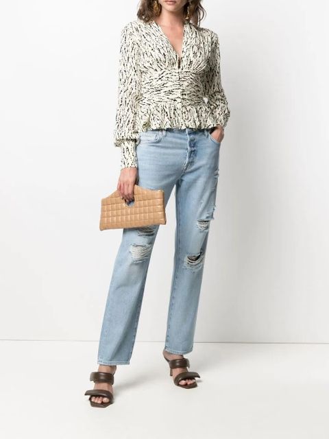 ROTATE BIRGER CHRISTENSEN long-sleeved flared blouse - Neutrals - zdjęcie produktu nr 2