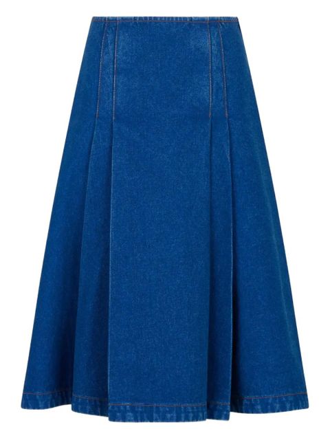 Marni pleate-detailed denim skirt - Blue - zdjęcie produktu nr 1