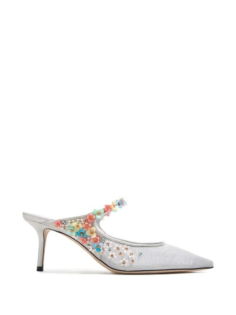 Jimmy Choo Bing floral appliqué mules - White - zdjęcie produktu nr 1