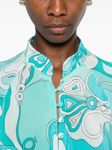 PUCCI floral-print kaftan - Blue