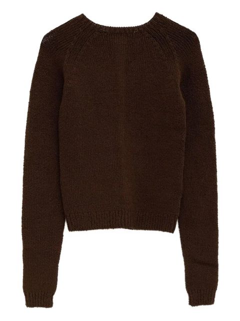 Acne Studios heart-embroidered buttoned cardigan - Brown - zdjęcie produktu nr 2