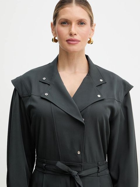 BOSS Orange kombinezon C Darima kolor szary z dekoltem w szpic 50552355