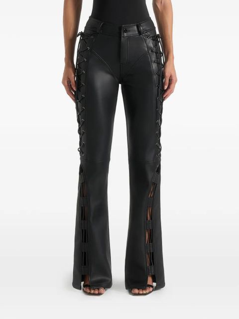 Manière De Voir Ambre lace-up flared trousers - Black - zdjęcie produktu nr 2