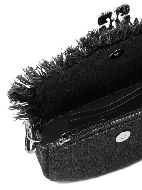GANNI denim crossbody bag - Black