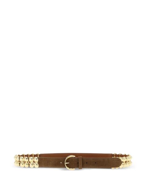 PINKO studded buckle leather belt - Brown - zdjęcie produktu nr 1